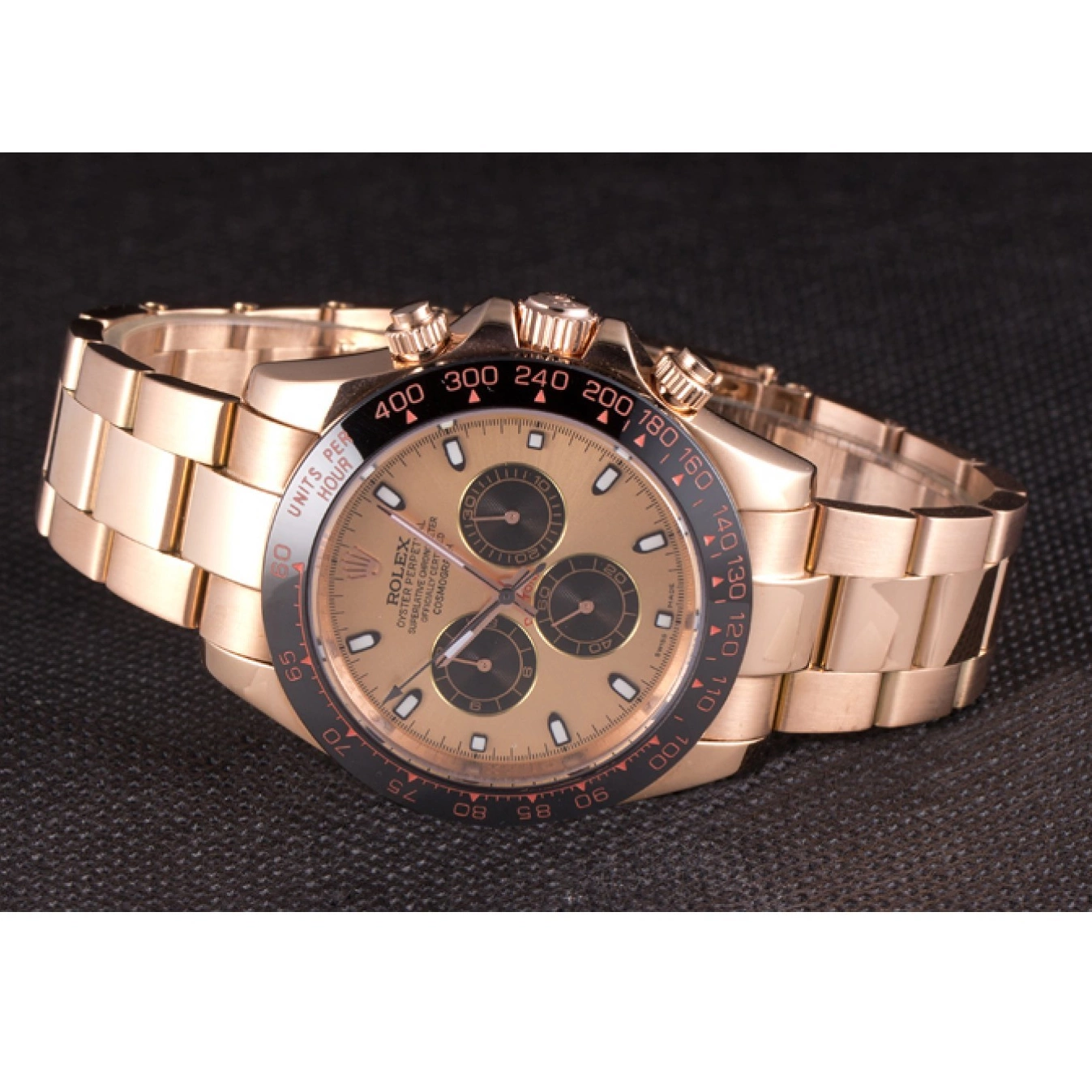 MiroTime 0801 Rolex Daytona Ion Plated Tachymeter Rose Gold Strap Rose Gold Dial 80244